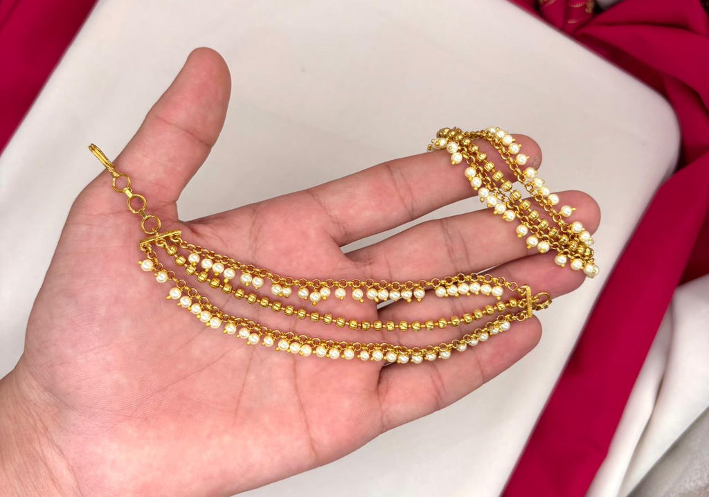 Matte finishing With Gold balls Line champaswaralu