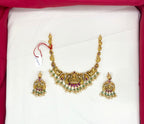 Matte finishing lord Lakshmi Short Necklace