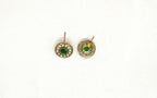 Victorian finishing With Green Stones Short Necklace