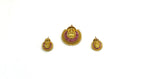 Matte finishing Lakshmi Devi Locket with Pink stones