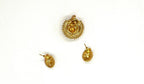 Matte finishing Lakshmi Devi Locket with Pink stones