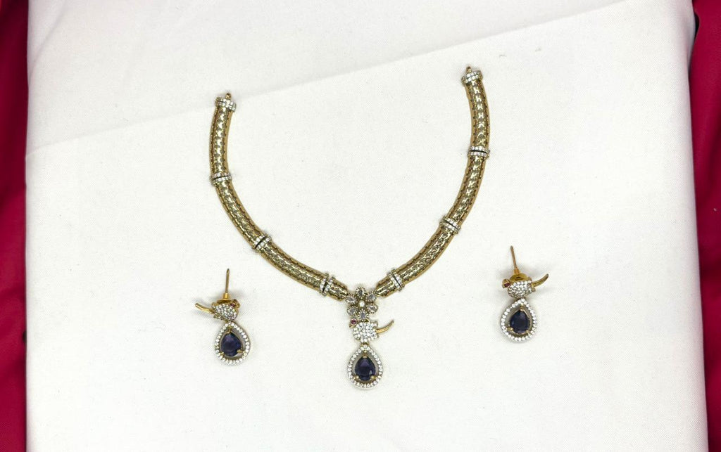 Victorian finishing Purple Stone Parrot Designed Kanti
