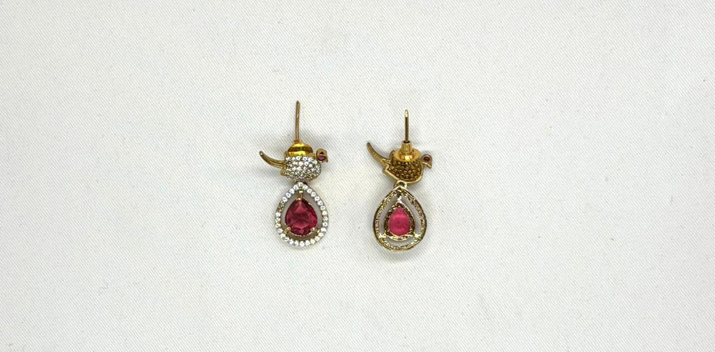 Victorian finishing Red Stone Parrot Designed Kanti