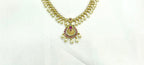 Matte finishing With White Pearls Short Necklace