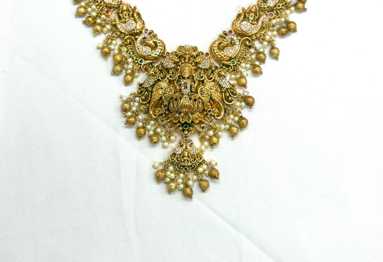 Nakshi finishing with peacock designed Short Necklace