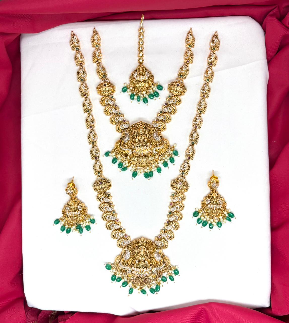 Nakshi finishing Green Beads Combo-Set