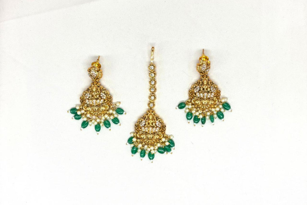 Nakshi finishing Green Beads Combo-Set