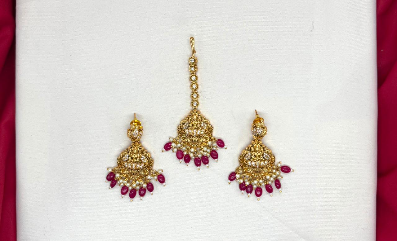 Nakshi finishing Red Beads Combo-Set