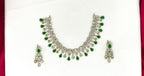 Victorian finishing with Green stone Short Necklace