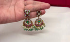 Jadau Kundan With Green Polki Stones beads Short Necklace
