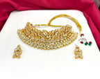 Gold-toned With flowered Kundan Stone heavy Choker