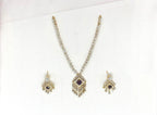 Victorian finishing purple Stone short necklace