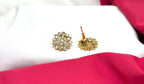 Gold-tone kempu & AD stone floral stud earring