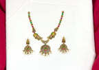 Meenakari Enamel Antique finish With lord Lakshmi  Short Necklace
