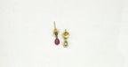 AD floral leaf branch ruby & green stones lightweight Short Necklace