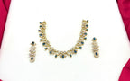 Gold-plated American Diamond Blue Stones Short Necklace