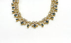Gold-plated American Diamond Blue Stones Short Necklace