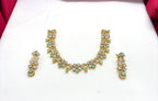 Gold-plated American Diamond Mint-Green Stones Short Necklace