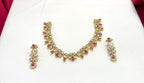 Gold-plated American Diamond Red Stones Short Necklace