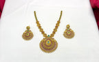 Elegant Emerald Stone Peacock Short Necklace
