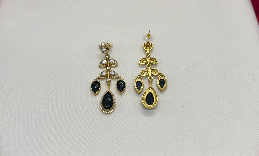 Black Austrian Crystal Chandelier Earring