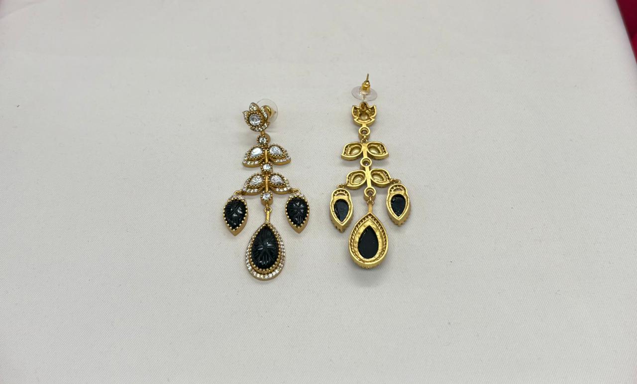 Black Austrian Crystal Chandelier Earring