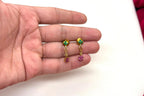 Gold-plated floral pink rubies emeralds short Necklace