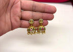 Matte finish temple-style Lakshmi pendant Short Necklace