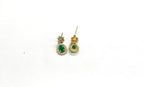 Matte finish Green cubic zirconia accents Short Necklace