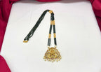 Black Beads Set 2 Line Peacock pendent