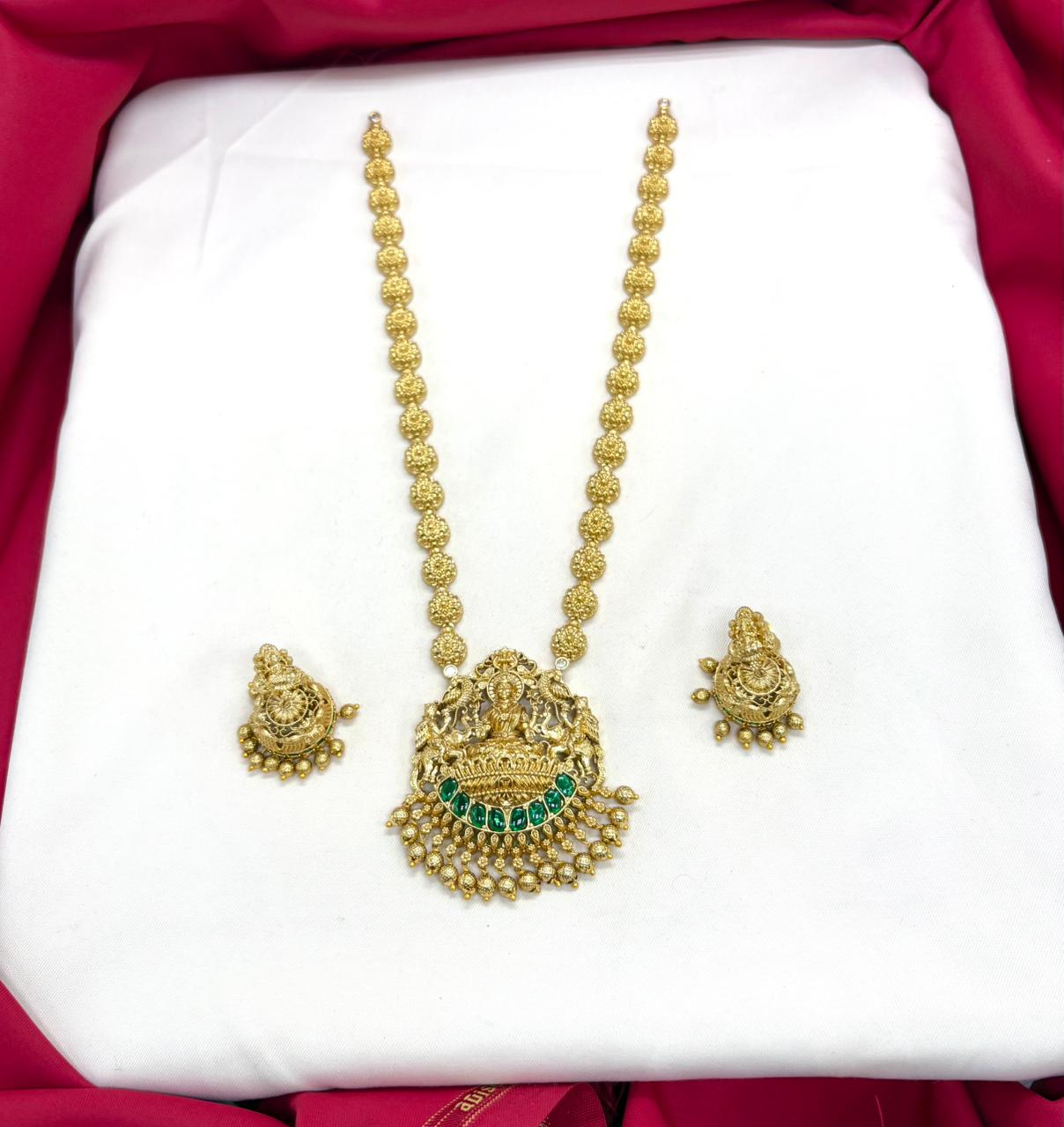 Matte finishing  lord Lakshmi designed Long Haram