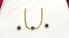 Matte finishing nanthadu with Purple-stone necklace