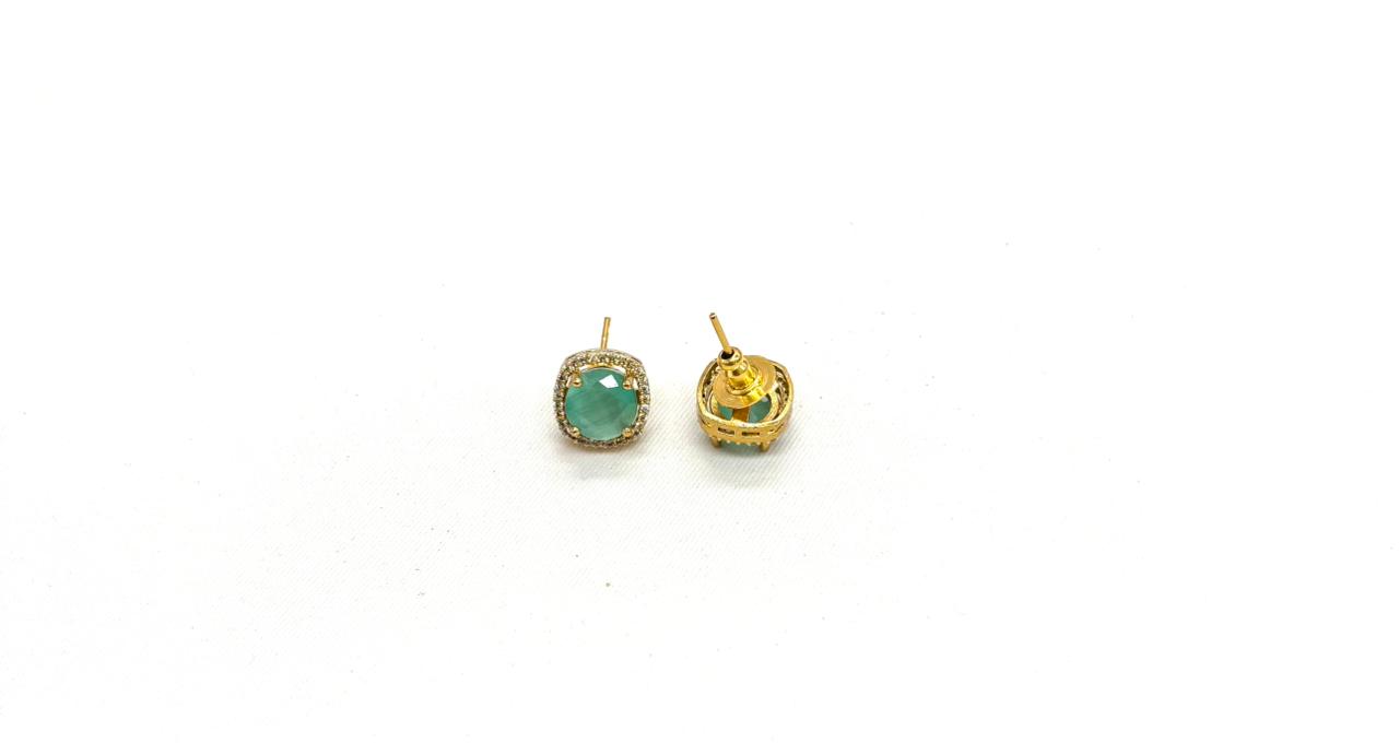 Matte finishing nanthadu with Mint-Green-stone necklace