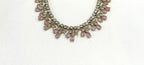 Mehndi finishing Leaf Designed Baby Pink-Stones Short Necklace