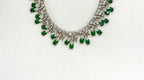 Mehndi finishing Leaf Designed Green -Stones Short Necklace
