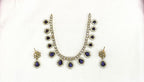 Mehndi finishing Purple-Stones Short Necklace