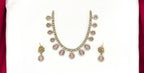 Mehndi finishing Pink-Stones Short Necklace