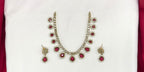 Mehndi finishing Red-Stones Short Necklace