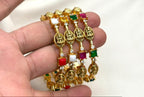 Matte finishing Lakshmi Navaratna block stone bangle colored CZ stones