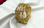 Matte finishing with lord Lakshmi white stones bangle