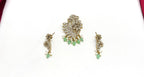 Victorian finishing peacock designed with mint-green monalisa beads Locket