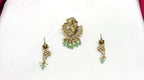 Victorian finishing peacock designed with mint-green monalisa beads Locket