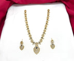 Matte finishing Purple Leaf Designed with stones Long Necklace