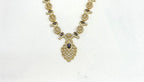 Matte finishing Purple Leaf Designed with stones Long Necklace