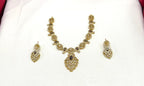 Matte finishing Puple Leaf Designed with stones Short Necklace