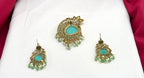 Victorian finishing with Light-Blue stone Flower designed Locket