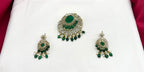Victorian finishing with Green stone Flower designed Locket