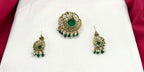 Victorian finishing with Green stone Flower designed Locket