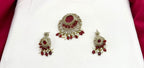 Victorian finishing with Maroon stone Flower designed Locket