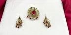 Victorian finishing with Maroon stone Flower designed Locket